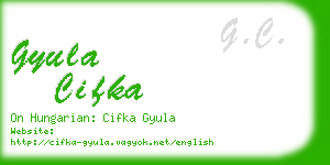 gyula cifka business card